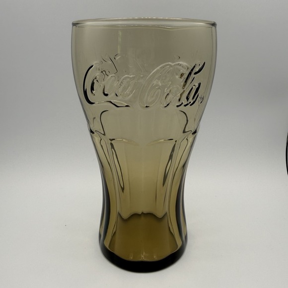 Coca-Cola Other - Vintage Libbey Coca-Cola Classic Embossed Glass Smoky Brown Tumbler 16oz